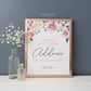 Please Write Your Address on an Envelope Printable Sign 8x10 . Pink Floral Watercolor . Baby Bridal Shower Wedding Party . Instant Download