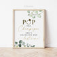 Pop the Champagne She's Changing Her Last Name Sign Printable . Greenery and Gold . Engagement Bridal Shower Bachelorette Hens Party . G2