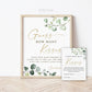 Guess How Many Kisses Cards and Sign Printable . Greenery + Gold . Bridal Shower Wedding Bachelorette Hens Party . Instant Download G2