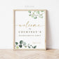 Personalized Welcome Sign . Bachelorette Party Hens Night Bachelorette Weekend . Greenery Eucalyptus . Printable Poster . PDF Download G2