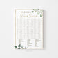 Wedding Word Search Printable Bridal Shower Wedding Fun Printable Game . Greenery and Gold . Hens Bachelorette Party . Instant Download G2