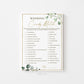 Wedding Candy Match Bridal Shower Trivia Game . Greenery and Gold . Hens Bachelorette Party . Rustic Boho . Printable Instant Download G2