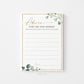 Advice for the New Mommy Sign + Card . Baby Shower Printable Advice . Greenery + Gold . Sip and See Gender Reveal Game . Instant Download G2