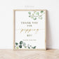 Thank You for Popping By Please Take One Sign Printable . Baby Shower Wedding Engagement Bridal Shower Bachelorette . Greenery and Gold . G2