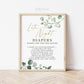 Late Night Diapers Words for the Wee Hours Baby Shower Game Table Sign . Boy Girl Neutral . Greenery + Gold Boho . 8x10 Instant Download G2