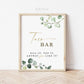 Taco Bar Sign Food Table Printable . Greenery + Gold . Wedding Engagement Bridal Shower Bachelorette Hens Party Birthday . Download 8x10 G2