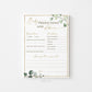 Baby Predictions and Advice Baby Shower Cards . Greenery and Gold . Girl Boy Baby Shower . Instant Download G2