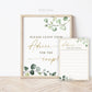 Please Leave Your Advice for the Couple Cards + Sign Printable . Greenery + Gold . Bridal Shower Bachelorette Hens Party . Download G2