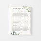 Name That Cake Printable Bridal Shower Wedding Game . Cake Trivia Quiz . Greenery and Gold . Bachelorette Hens Party . Instant Download G2