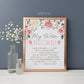 My Water Broke Ice Cube Baby Shower Game Table Sign . Girl Baby Shower . Floral Watercolor Roses Greenery . Printable 8x10 Instant Download