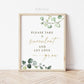 Please Take a Succulent and Let Love Grow Printable . Greenery and Gold . Bridal Shower Wedding Sign . Succulent Favors . 8x10 Download G2