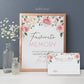 Favorite Memory of the Bride Cards + 8x10 Sign Printable . Pink Floral Watercolor . Bridal Shower Bachelorette Hens Party . Instant Download