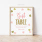 Gift Table Baby Shower Sign Printable 8x10 . Pink and Gold Hearts . Girl Baby Shower Decor . Instant Download PDF