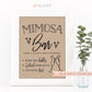 Mimosa Bar Sign . Printable Rustic Modern . Wedding Bridal Shower . Bachelorette Hens Party . Kraft + Black/White . Instant Download 8x10