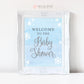 Welcome to the Baby Shower Printable Sign . Baby its Cold Outside Winter Snowflakes Baby Shower Boy . Blue Silver Glitter . Instant Download