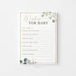 Wishes for Baby Card . Baby Shower Printable Well Wishes Cards . Greenery and Gold . Sip and See Gender Reveal Game . Instant Download G2