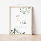 Hot Tea Bar Sign Printable . Greenery + Gold . Wedding Engagement Bridal Shower Bachelorette Hens Party Birthday . Instant Download 8x10 G2