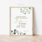 Highlight Your Favorite Bible Verse and Sign Printable . Greenery + Gold . Wedding Engagement Bridal Shower . 8x10 Instant Download G2