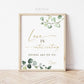 Love is Intoxicating Drinks Are On Us Open Bar Sign Printable . Greenery and Gold . Wedding Cocktails Bar . Engagement Rehearsal Dinner . G2