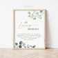 In Loving Memory Printable Sign . Memorial Wedding Photo Table Sign . Greenery Eucalyptus . Printable Poster . PDF Printable Download G2