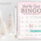 Find the Guest Bingo . Icebreaker Baby Shower Game Girl . Pink Silver . Winter Wonderland Baby its Cold Outside Snowflake . Instant Download