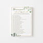 20 Questions About the Bride . Bridal Shower Game . Who Knows the Bride . Greenery and Gold . Hen Bachelorette Party . Instant Download G2