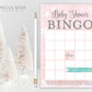Baby Shower Bingo Card Printable . Winter Girl Baby Shower Game . Baby its Cold Outside . Pink and Silver Glitter . Printable Download