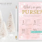 Whats in Your Purse Baby Shower Game . Winter Girl Baby Shower . Baby its Cold Outside . Pink and Gold Glitter . Printable Digital Download