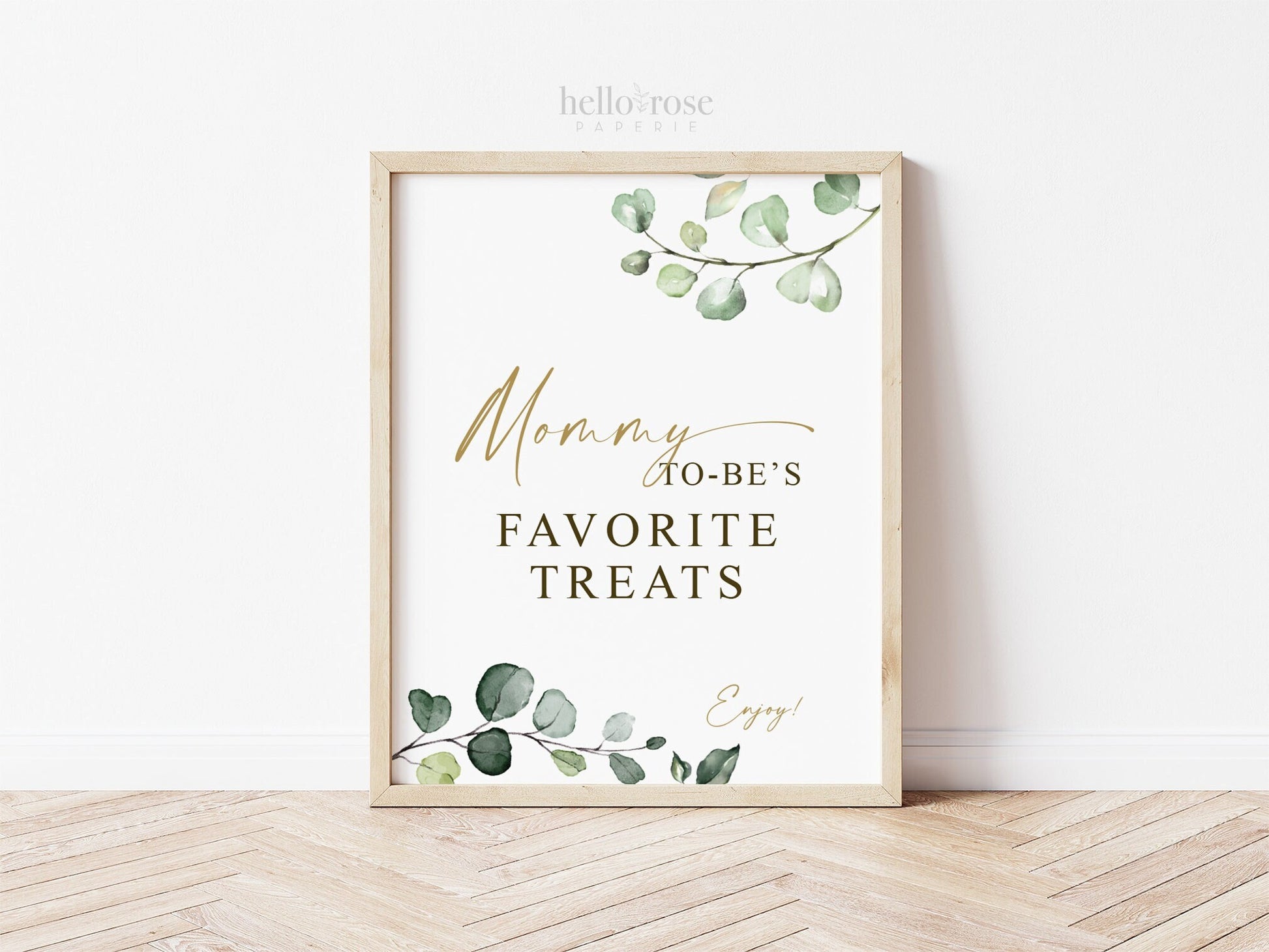 Mommy to be's Favorite Treats Baby Shower Printable Sign . Greenery and Gold . Pregnancy Food Cravings Station . Instant Download 8x10 G2