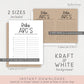 Baby ABC's Baby Shower Game . Baby Names Game . Boy Girl Neutral Game . Kraft + Minimalist Black & White . Instant Digital Download PDF . K4