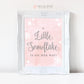 A Little Snowflake is on Her Way Baby Shower Sign . Baby its Cold Outside Winter Girl Baby Shower . Pink and Silver Glitter . Printable 8x10