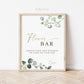 Flower Bar Sign Printable . Create Your Own Floral Bouquet . Greenery and Gold . Baby Bridal Shower Wedding Favors . Instant Download G2