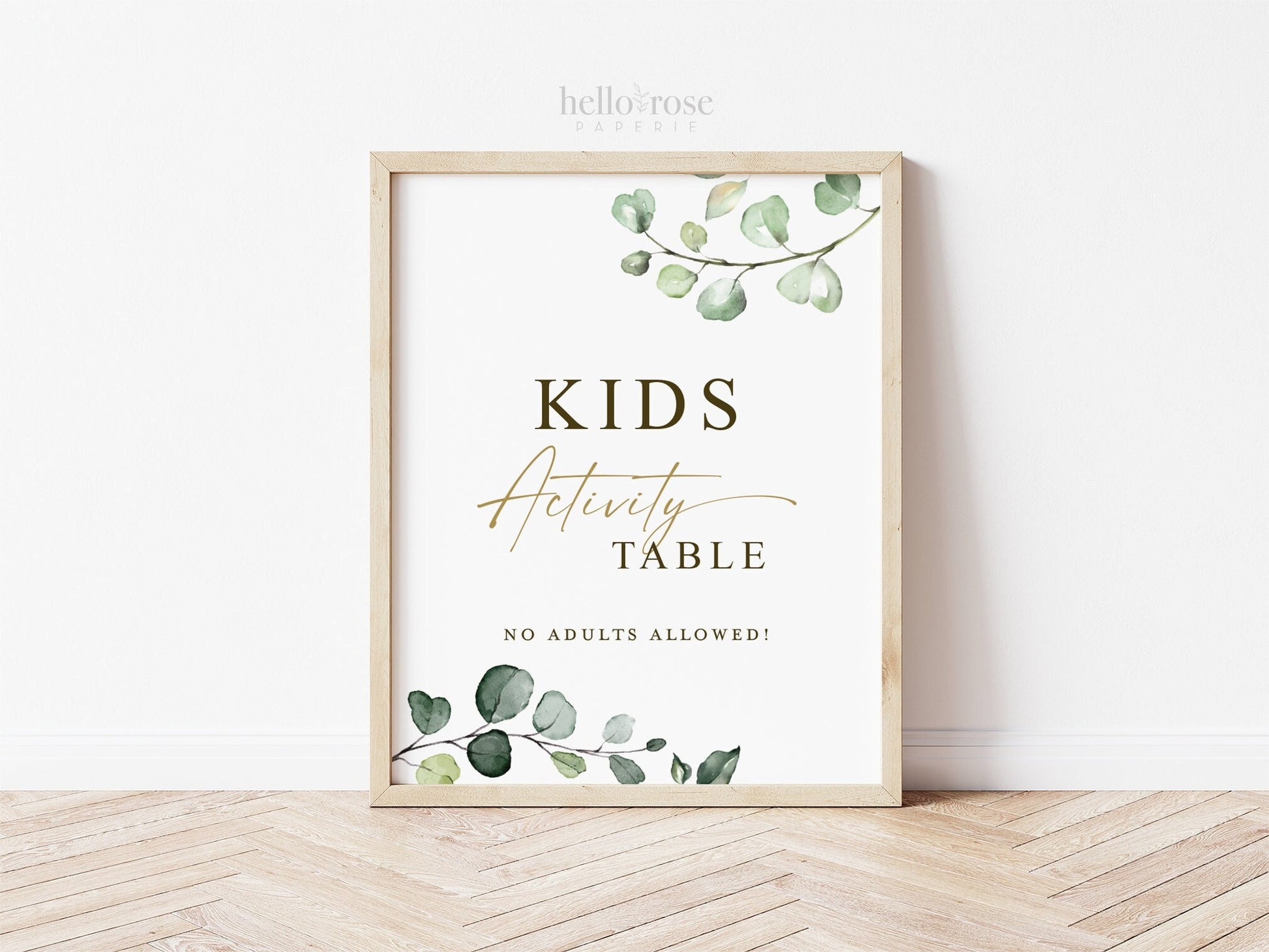 Kids Activity Table Wedding Sign Printable . Kids Wedding Table . Wedding Decor . Wedding Signage . Greenery and Gold G2 . Instant Download