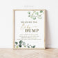 Measure the Baby Bump Baby Shower Game Sign + Cards . Boy Girl Neutral Baby Shower . Greenery and Gold Boho . 8x10 Sign Instant Download G2