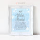 My Water Broke Game Sign . Baby its Cold Outside Winter Wonderland Snowflakes Baby Shower Boy . Blue and Silver . Printable Instant Download