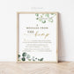 A Message From the Bump PRINTABLE . Baby Shower Baby Bump Sign . Message From Baby . Greenery and Gold . Instant Download 8x10 G2