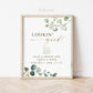 Photo Guest Book Lookin Good Personalized PRINTABLE Sign . Greenery and Gold . Wedding Engagement Bridal Bachelorette . Digital Download G2