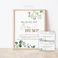 Measure the Baby Bump Baby Shower Game Sign + Cards . Boy Girl Neutral Baby Shower . Greenery and Gold Boho . 8x10 Sign Instant Download G2
