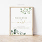 Please Wear a Mask Sign Printable . Greenery and Gold . Baby Shower Wedding Engagement Bridal Shower Bachelorette . 8x10 Instant Download G2