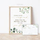 Recipe Cards and Sign Bridal Shower Printable . Leave Your Recipe Card Here for the Bride . Greenery and Gold . Instant Download G2
