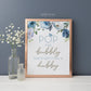 Pop the Bubbly She's Getting a Hubby Printable Sign 8x10 . Blue Floral Watercolor . Bridal Shower Bachelorette Hens Party . Instant Download