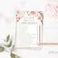 He Said She Said Baby Shower Game . Fun Printable Icebreaker . Floral Watercolor Pink Roses Greenery . Girl Baby Shower . Instant Download