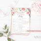 Name That Song Baby Shower Printable Game . Floral Blush Pink Roses Greenery Eucalyptus . Girl Baby Shower . Instant Digital Download