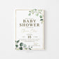 Baby Shower Printable Invitation . Girl or Boy . Greenery and Gold . Boho . Eucalyptus . Digital Download PDF or JPEG . G2