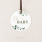 Printable Oh Baby Tags Stickers Labels Cupcake Toppers . Greenery and Gold . Baby Shower Champagne Bottle Favors . 2.25" Instant Download