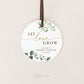 Let Love Grow Bridal Shower Wedding Tags Stickers Labels . Printable Personalized Succulent Plant Party Favors . 2.25" Digital Download