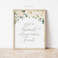 Love is Sweet Please Take a Treat Printable Sign 8x10 . White Floral . Bridal Shower Wedding Bachelorette Hens Party . Instant Download PDF