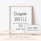 Diaper Raffle Printable Sign + Ticket Insert Cards . Boy or Girl Baby Shower . Kraft + Black & White . 8x10 Instant Digital Download . K4