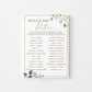 Would She Rather Bridal Shower Printable Game . Greenery and Gold . Fun Rustic Boho Game . Hens Bachelorette Party . Instant Download G2