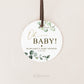 PRINTABLE Oh Baby Personalized Tags Stickers Labels Cupcake Toppers . Greenery and Gold . Baby Shower Favors . Digital Download PDF